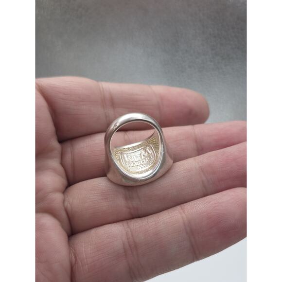 MODERNIST ROBERT LEE MORRIS STERLING SILVER ONYX BLACK RING SIZE 7 - Picture 7 of 16